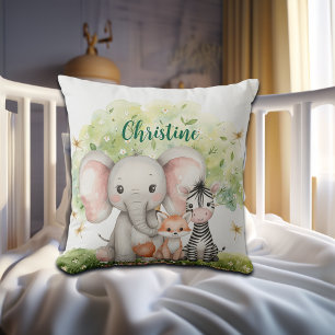 Custom Name Jungle Animals Dragonfly Throw Pillow