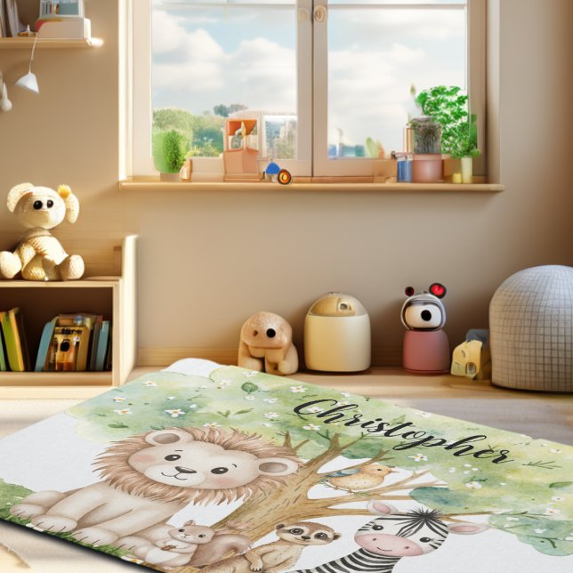 Custom Name Jungle Animals  Rug (Creator Uploaded)