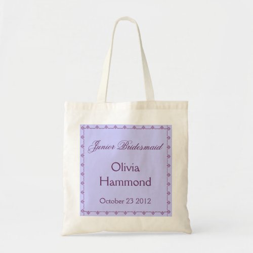 CUSTOM NAME Junior Bridesmaid  Wedding Bag PURPLE