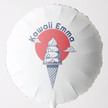 Custom Name Kawaii Ice Cream Cone Cute Japanese