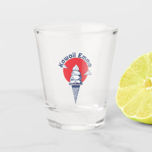 Custom Name Kawaii Ice Cream Cone Cute Japanese Shot Glass