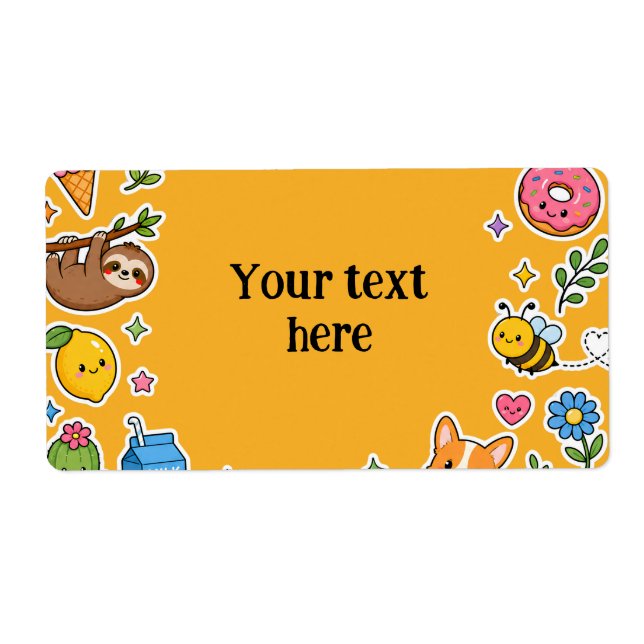 Custom Name Kawaii Sticker Frame (Front)