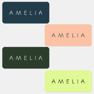 Custom name kid´s clothing label color stickers