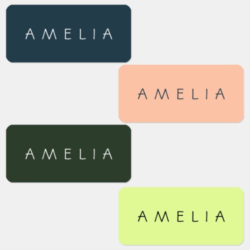 Custom name kid´s clothing label color stickers
