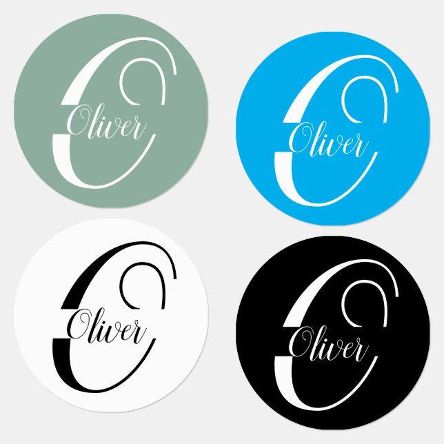 Custom Name Kid's Clothing Initials Monogram  Labels (Group)