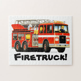 Kid's Battery Operated Fire Truck Vehicle Puzzle Set 20 pcs Collector's Edition 