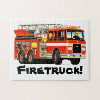 Custom Name Kid's Fire Truck Jigsaw