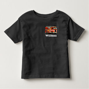 Custom Name Kid's Fire Truck Toddler T-shirt