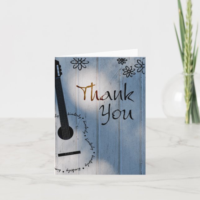 Custom name Kimberly - Guitar Thank You Note (Front)
