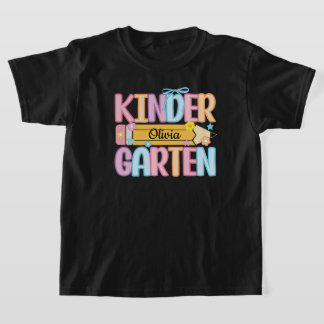 Custom Name Kindergarten Back to School T-Shirt