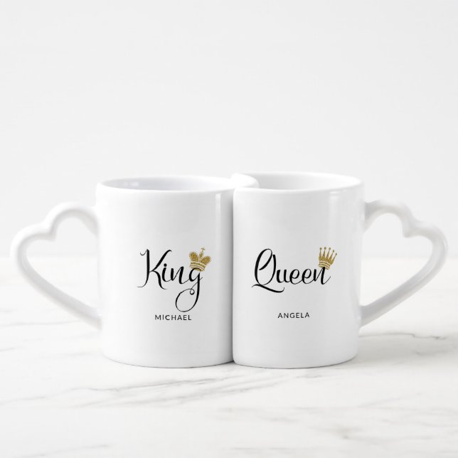 Custom Name King and Queen Lovers' Mug (Front Nesting)