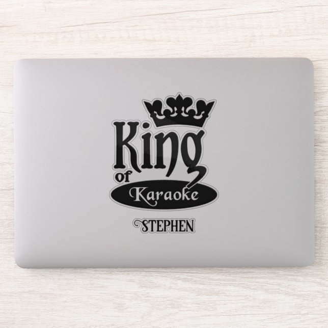 Custom Name King of Karaoke Sticker (Computer)