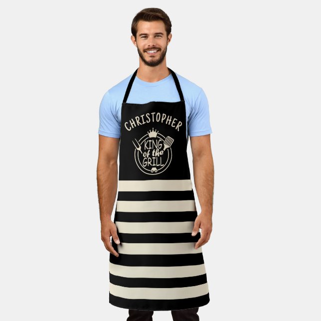Custom Name King of the Grill Apron (Worn)