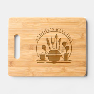 Custom Name Kitchen Utensil  Engraved Cutting Board