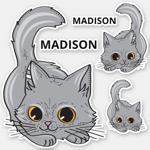 Custom name Kittens stickers