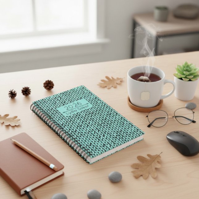 Custom Name Knit Turquoise Planner (Creator Uploaded)