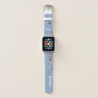 Custom name koi fish blue apple watch band