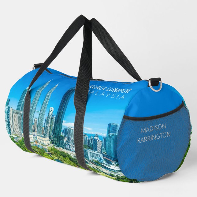 Custom Name Kuala Lumpur Malaysia Duffle Bag (Right Corner)
