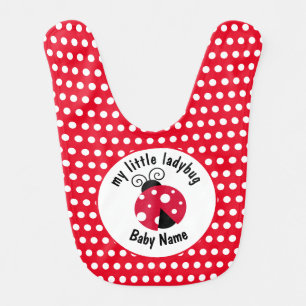 Custom Name Ladybug Baby Bib
