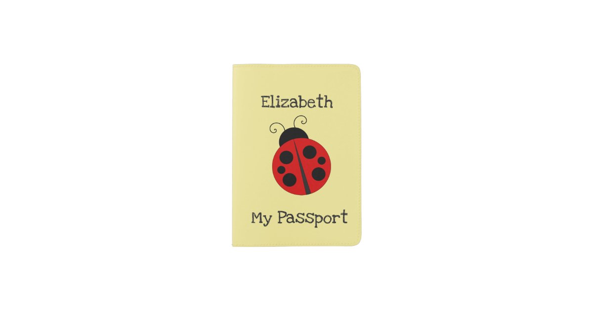 Custom Name Ladybug Girl's Passport Holder Zazzle