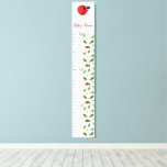 Custom Name Ladybug Growth Chart for Kids Canvas Print