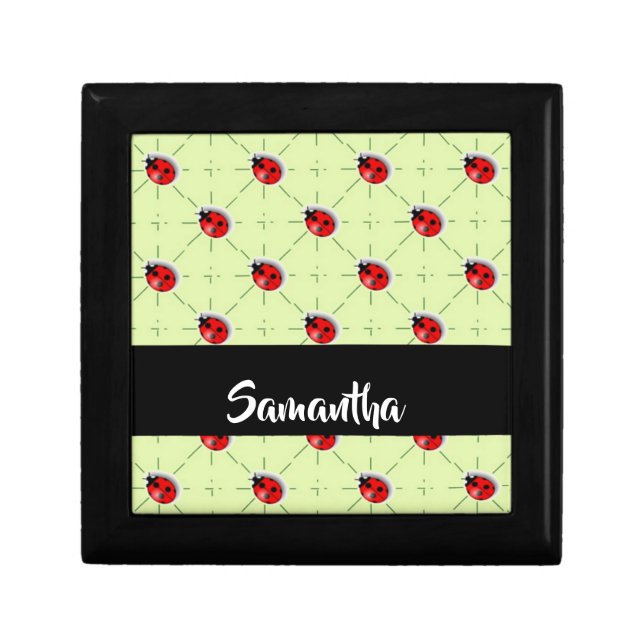 Custom name ladybugs pattern gift box (Front)