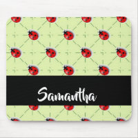 Custom name ladybugs pattern mouse pad