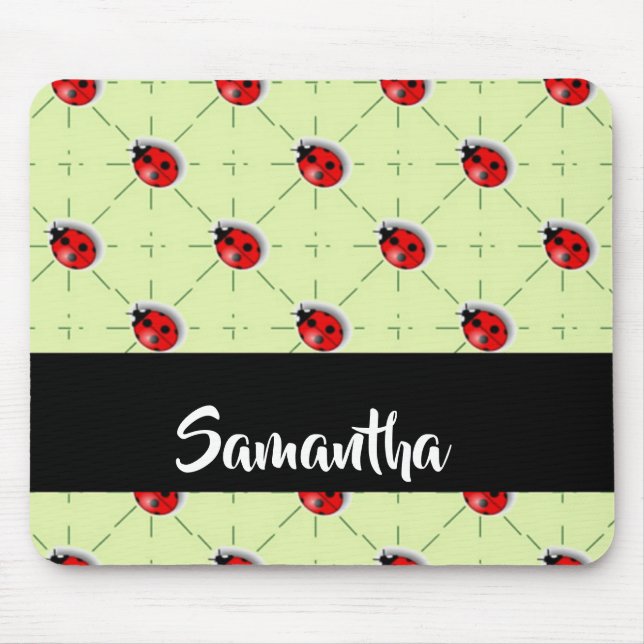 Custom name ladybugs pattern mouse pad (Front)