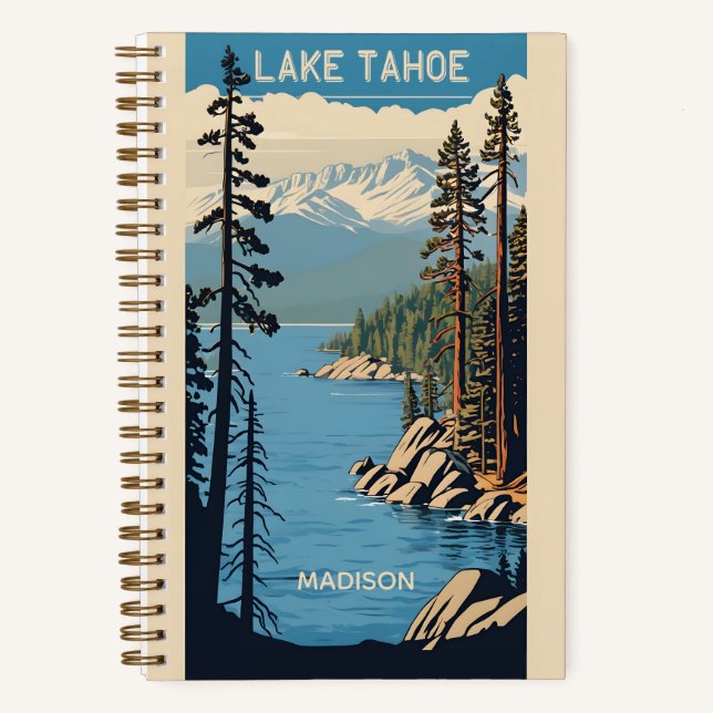 Custom Name Lake Tahoe Notebook (Front)
