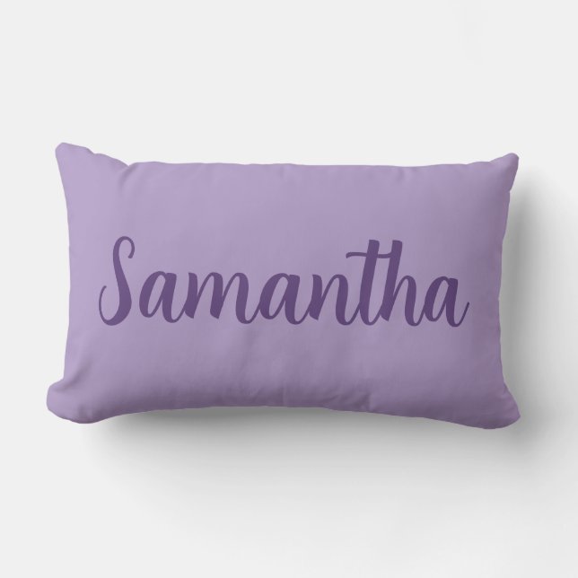 Custom Name Lavender  – Personalized  Lumbar Pillow (Front)