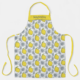 Custom name Lemon Pattern aprons