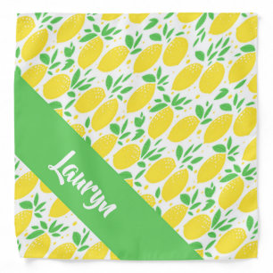 Custom name lemon pattern bandana