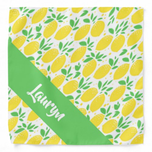 Custom name lemon pattern bandana