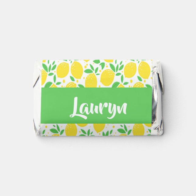Custom name lemon pattern hershey's miniatures (Front)