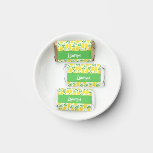 Custom name lemon pattern hersheys miniatures