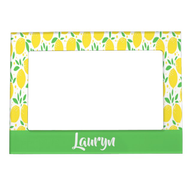 Custom name lemon pattern magnetic frame (Front)
