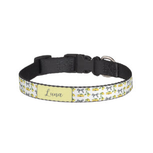 Custom Name Lemons Bows Pattern Pet Collar