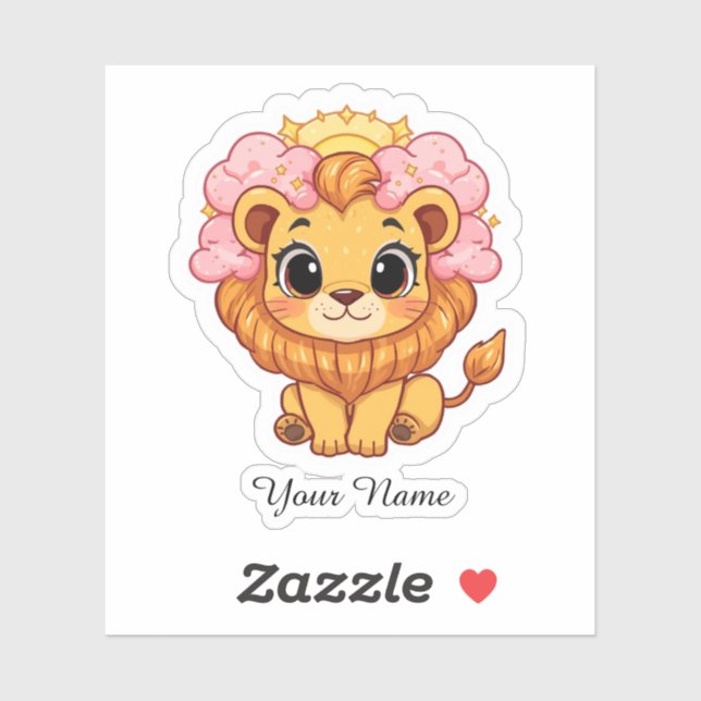 Custom Name Leo Celestial Zodiac Sticker Gift (Sheet)