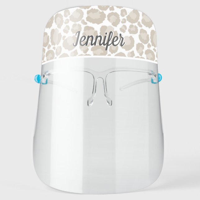 Custom Name Leopard Personalized Face Shield (Front)