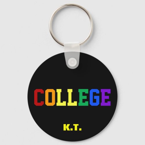 Custom Name Lgbt Gay Pride College Keychain