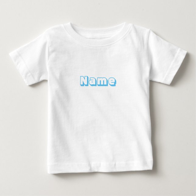 Custom name light blue text cute baby T-Shirt (Front)