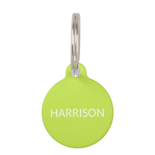 Custom name lime green dog cat contact Info Pet ID Tag