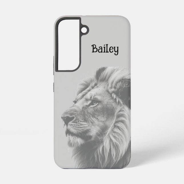Custom Name Lion Wildlife Nature Art Samsung Galaxy Case (Back)