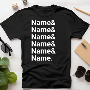 Custom Name List Funny Women Men Personalized Text T-Shirt