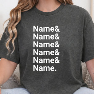 Custom Name List Funny Women Men Personalized Text T-Shirt