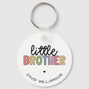 Custom Name Little Brother Cute Personalized  Keychain