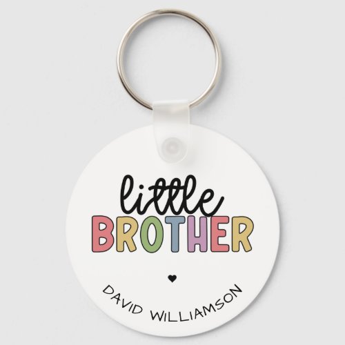 Custom Name Little Brother Cute Personalized  Keychain
