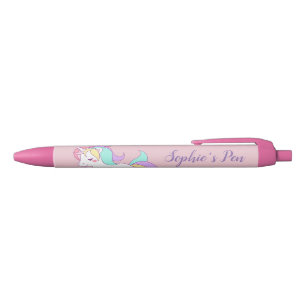 Custom Name "Little Dreamer" Cute Unicorn Pink Pen