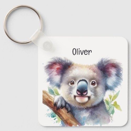 Custom Name Little Koala Bear Australian Animal  Keychain