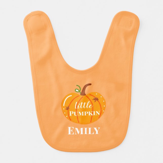 Custom Name Little Pumpkin Bib (Front)